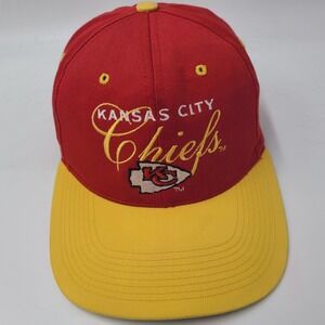 Vintage Kansas City Chiefs Hat Snapback Drew Pearson Red Yellow NFL Football Men